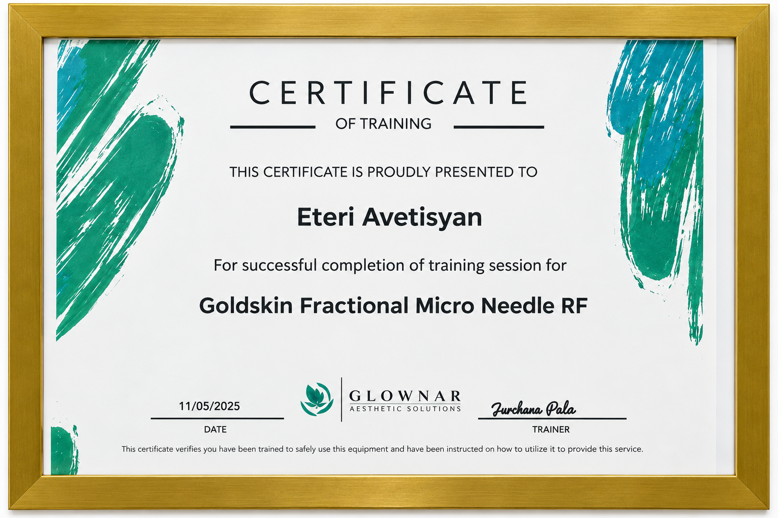 Pure Glow Medical Spa Certificate 4
